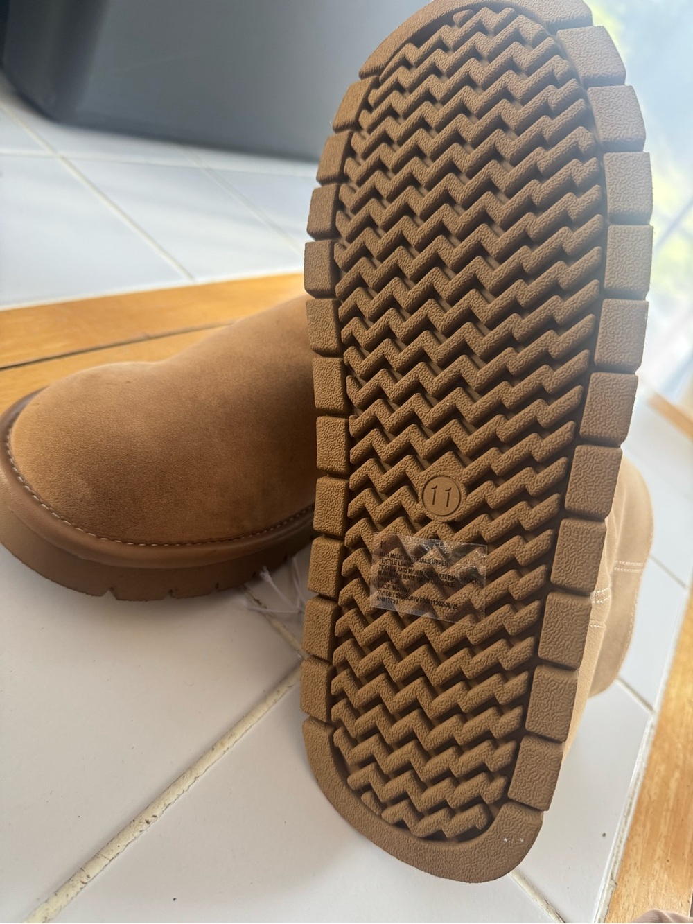 Women's Suede Chunky-Heel Boot in Chestnut